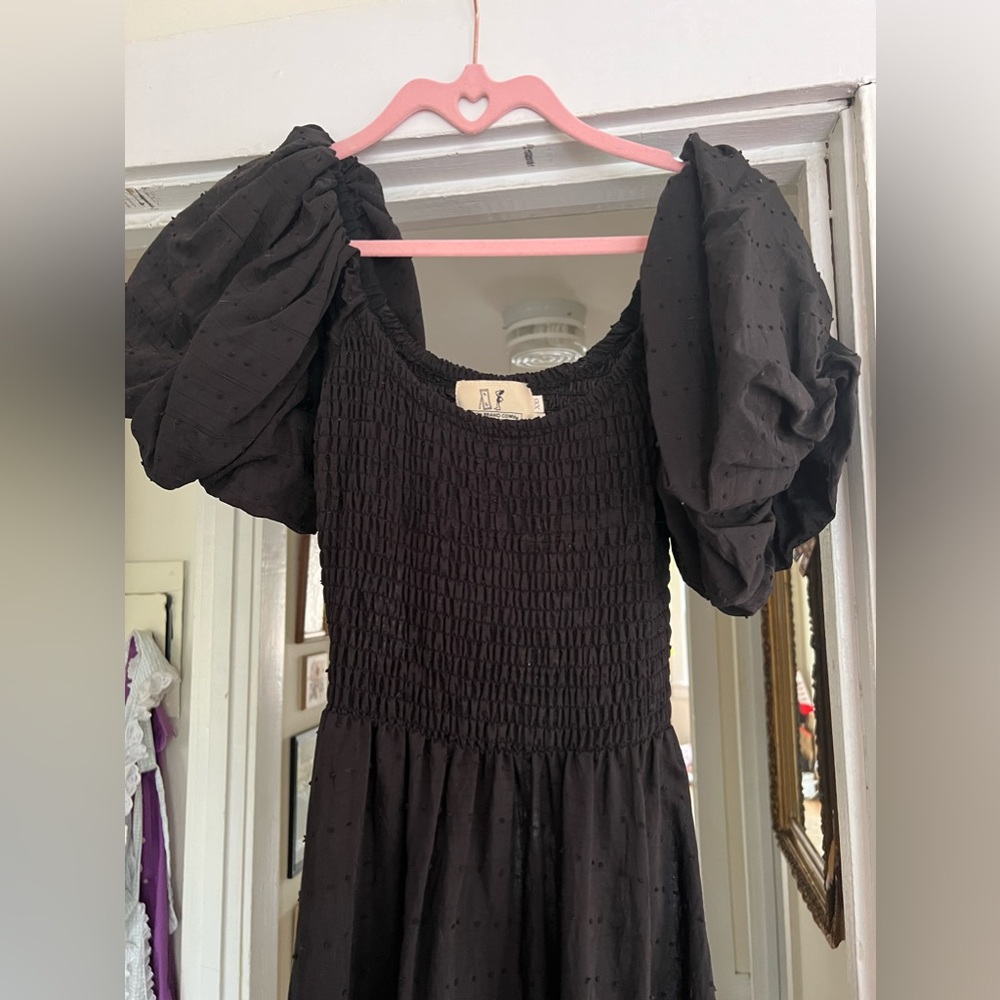 FASHION BRAND COMPANY black eyelet fabric picnic dress